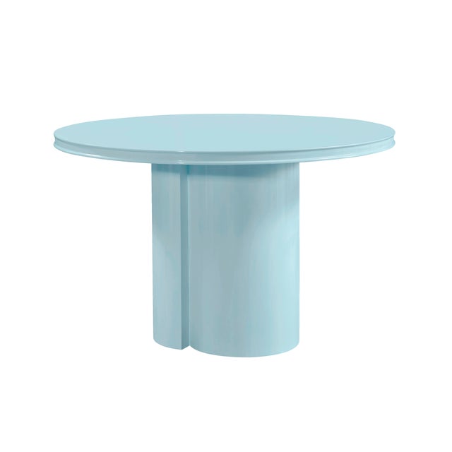 Elora Blue Lacquer Round Dining Table For Sale - Image 10 of 10