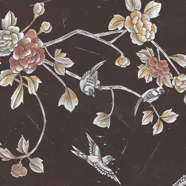 Paper W36'* H100"/Panel, Antique-Style Coromandel Black Chinoiserie Wallpaper For Sale - Image 7 of 10