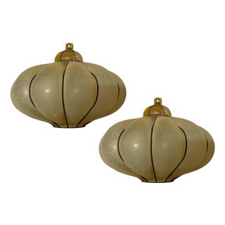 Wrought Iron & Murano Glass Wall Sconces, Italy, 1960s, Set of 2 For Sale
