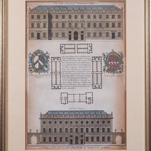 Antique St Bart's Hospital Engraving, English, Framed, Architectural, Georgian For Sale - Image 4 of 10