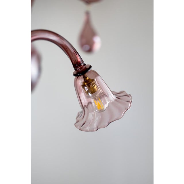 Art Deco Hanging Light in Murano Glass For Sale - Image 10 of 11