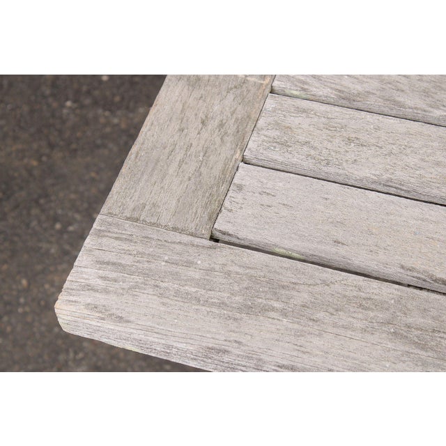 Brown Gloster Teak Outdoor Patio Dining Table With Four Chairs For Sale - Image 8 of 18