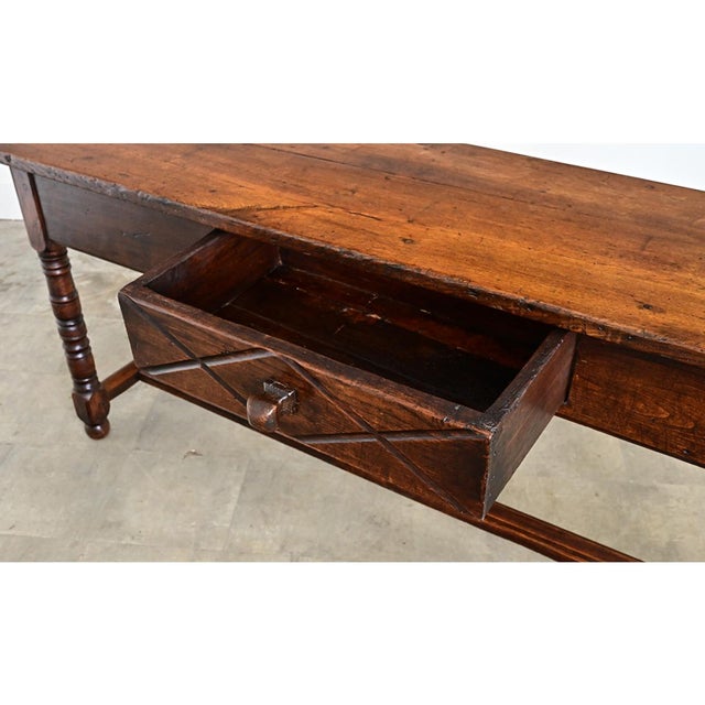 French 19th Century Oak Server with Turned Legs For Sale In Baton Rouge - Image 6 of 18