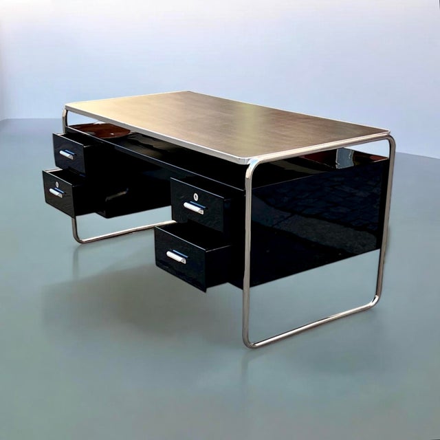 Modern Bauhaus Chrome-Plated Steel Tube Model RA4 Desk from Mauser Werke Waldeck, Germany, 1950s For Sale - Image 12 of 14
