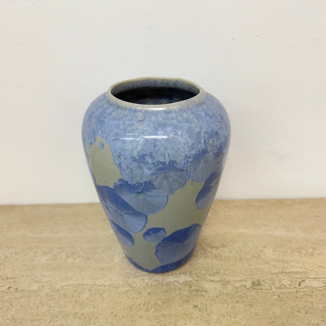 Ceramic Crystalline Vase Snowflake Collection V&S Gallery, 1980s For Sale - Image 7 of 10