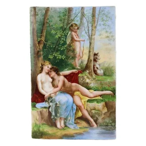 Porcelain Plaque, 1890s For Sale - Image 4 of 4