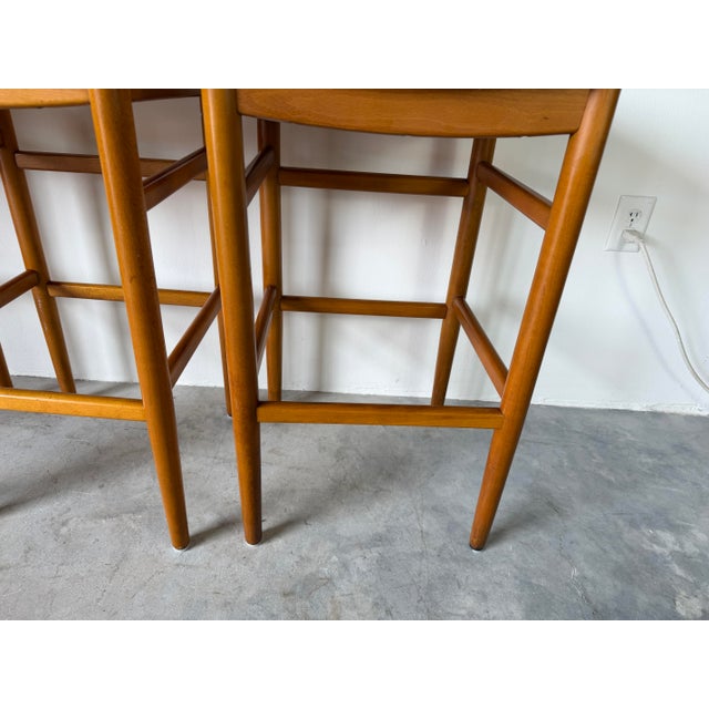 1970s Swedish Mid-Century Modern Carl-Ewert Ekström Beechwood Bar Stools – Set of 4 For Sale - Image 16 of 18