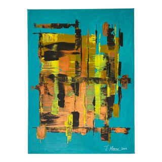 Modern Abstract Painting on Canvas, Signed, 21st Century, France For Sale