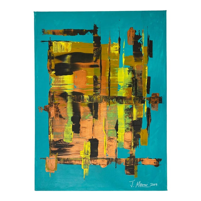 Modern Abstract Painting on Canvas, Signed, 21st Century, France For Sale
