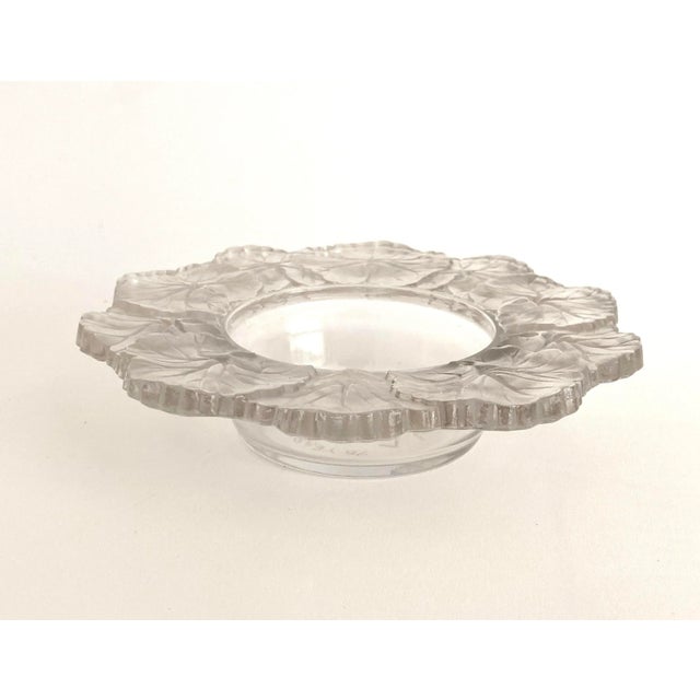 Beautiful limited edition Lalique crystal honfleur bowl with inscription that reads "75 Years Linz Jewelists/Lalique...