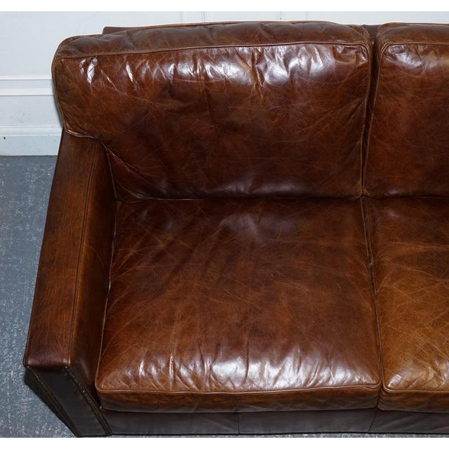 Viscount Sofa in Brown Leather from Timothy Oulton For Sale - Image 9 of 15