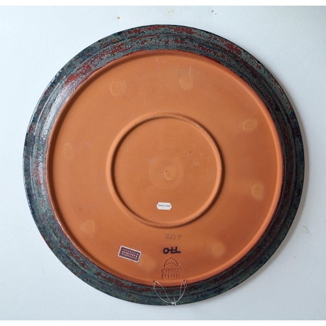 1970s Swedish Wall Plate with a Blue Butterfly Motif by T. Hellström for Nittsjö Keramik, 1970s For Sale - Image 5 of 6