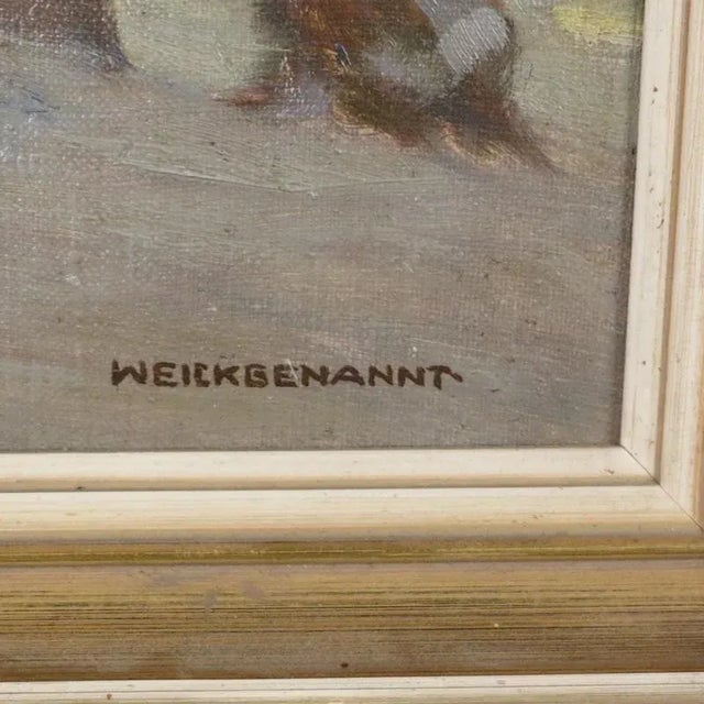 Vintage Oil Painting by Karl Weickgenannt, 1950s For Sale - Image 6 of 7