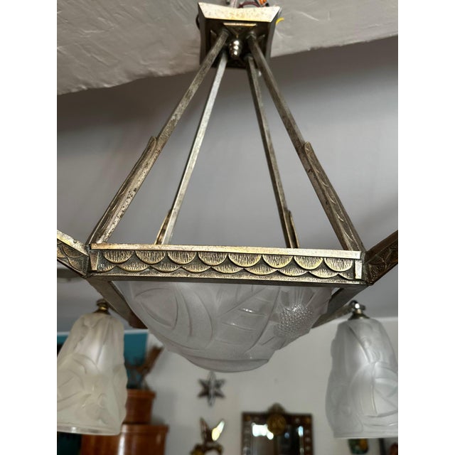Art Deco Chandelier, 1930s For Sale - Image 10 of 14