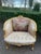 Wood c.1900 French Marquise Gold Beech Velvet Loveseat For Sale - Image 7 of 13