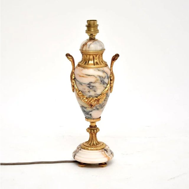Antique French Marble and Gilt Bronze Table Lamp, 1890s For Sale - Image 9 of 9