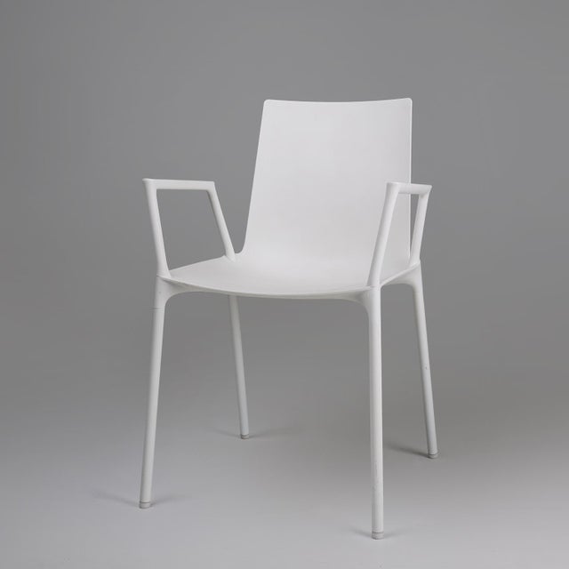 21th Century White Design Chair with Armrests, Belgium For Sale - Image 11 of 11