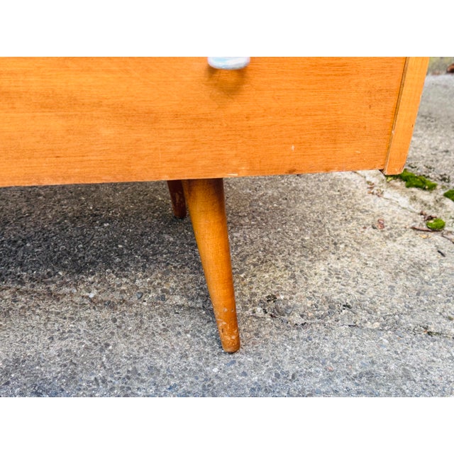 Wood Vintage 1950s Paul McCobb Planner Group Style Maple Wood 3-Drawer Cabinets, a Pair For Sale - Image 7 of 12