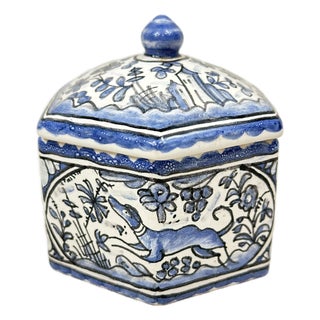 Vintage Hexagon Trinket Box For Sale