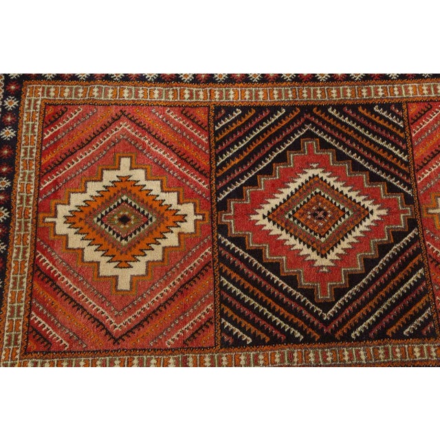 1960s Vintage Moroccan Taznakht Tribal Wool Rug in Brown, Orange and Pink, 1960s For Sale - Image 5 of 17