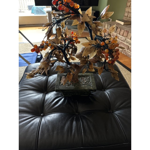 Chinese Hard Stone & Gemstone Bonsai Tree Decorative Stunning For Sale In Chicago - Image 6 of 6