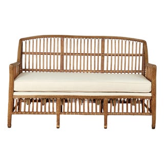 French Art Deco Rattan Sofa For Sale