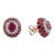6.93ct Mozambique Ruby Cluster Oval 14k Rose Gold Stud Earrings- 2 Pieces For Sale