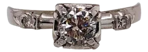 14 Karat White Gold Diamond Engagement Ring Bridal / Wedding