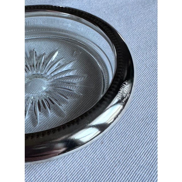 Silver Made in Italy Leonard Florence Silverplate & Crystal Coasters - Set of 8 For Sale - Image 8 of 10