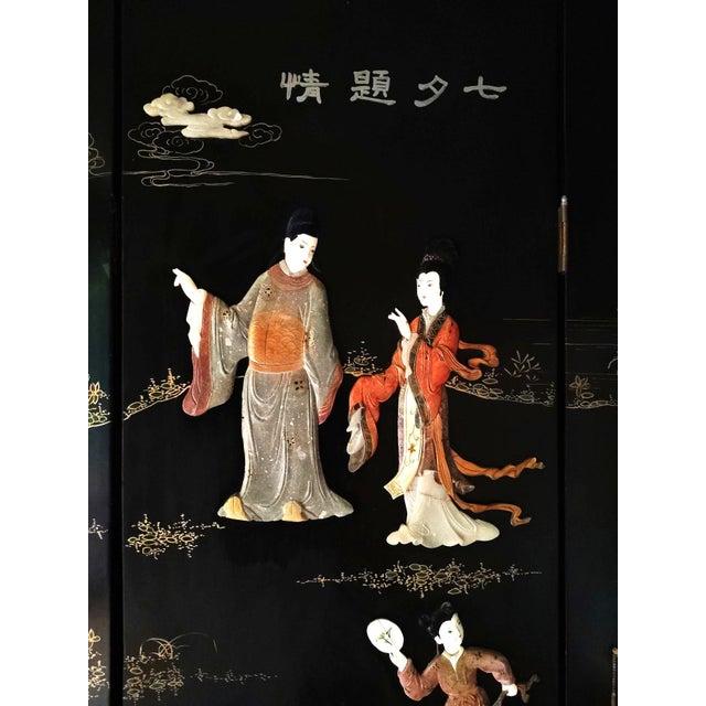 Early 20th Century Chinese Coromandel Soap Stone Screen For Sale - Image 13 of 18