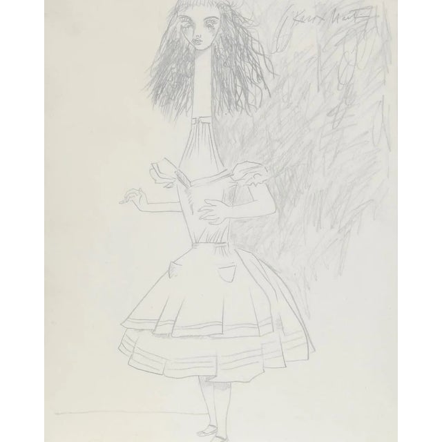 Surrealism Alice in Wonderland, Knox Martin Pencil on Paper For Sale - Image 3 of 4