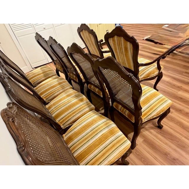1970s Karges Louis XV-Style Carved Walnut Dining Chairs — Set of 10 For Sale - Image 16 of 17