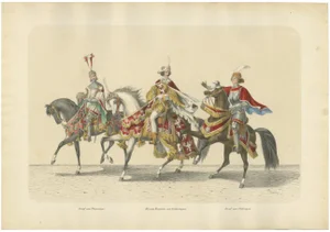 Regal Cavalcade Duke of Lorraine and the Counts of Thierstein and Oettingen, 1855, Paper