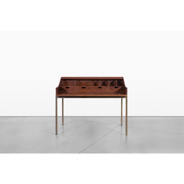 1960s Mid-Century Walnut Roll-Top Desk by John Kapel for Glenn of California For Sale - Image 5 of 14