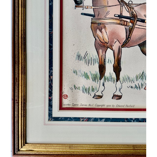 Pair Framed Edward Penfield “Country Carts” Equestrian Color Lithographs, 1900 For Sale - Image 16 of 18