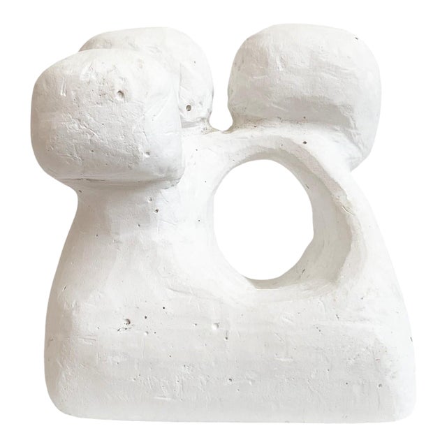 Carved White Chalk Modern Sculpture For Sale