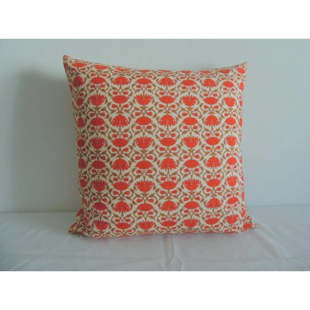 2010s Printed Cotton Floral Square Indian Pillow For Sale - Image 5 of 6