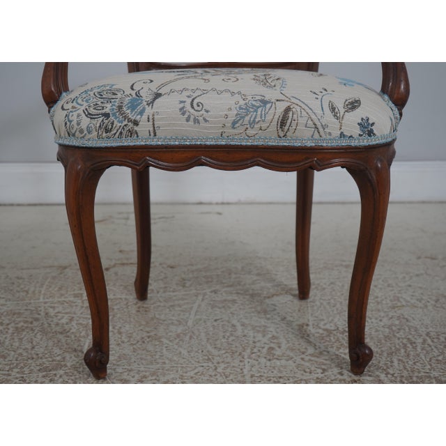 Vintage Italian Walnut Finish Vanity Bench Chair For Sale - Image 10 of 18