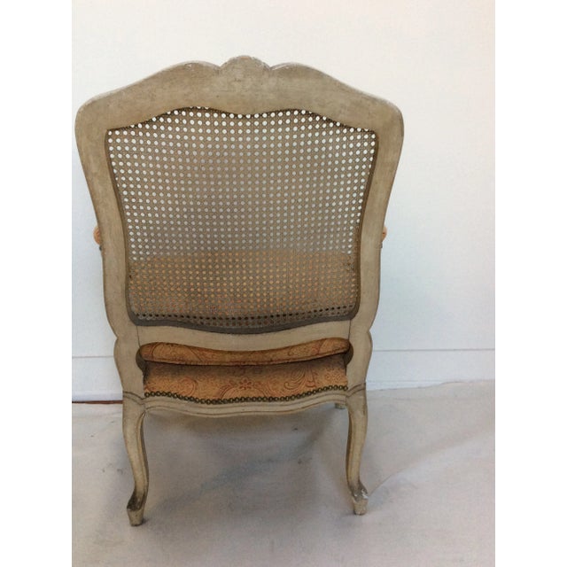 French Style Armchair With Caned Back For Sale In San Antonio - Image 6 of 6
