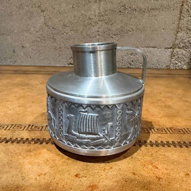 Danish Modern Norwegian Pewter Vase Manufactured by Norsk Tinn For Sale - Image 4 of 15