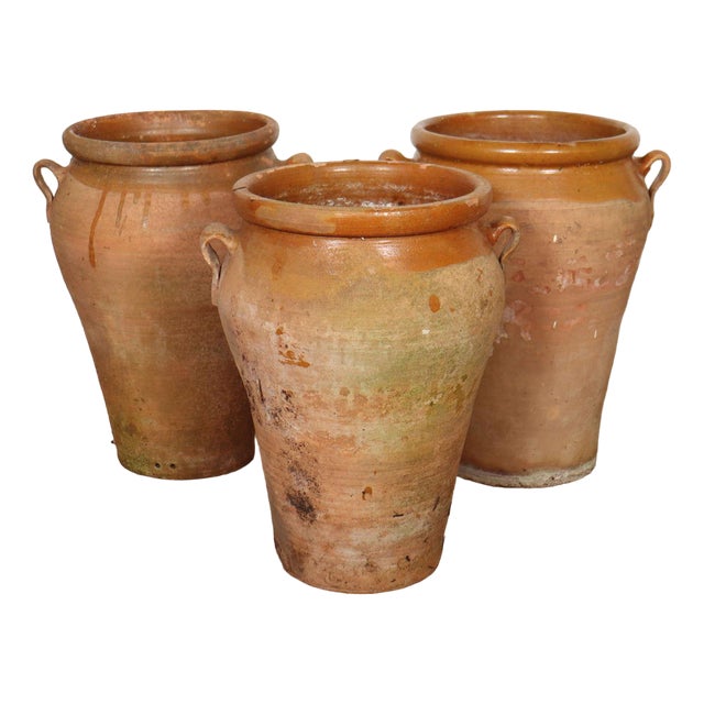 Spanish Terracotta Vases, 1920s, Set of 3 For Sale