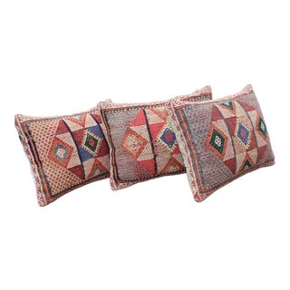 3 Turkish Kilim Decorative Pillow Covers - 14"x19.5" For Sale