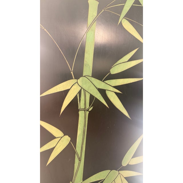 Vintage Asian Chinoiserie 4-Panel Gold Leaf Room Divider Screen With Cranes For Sale - Image 11 of 13