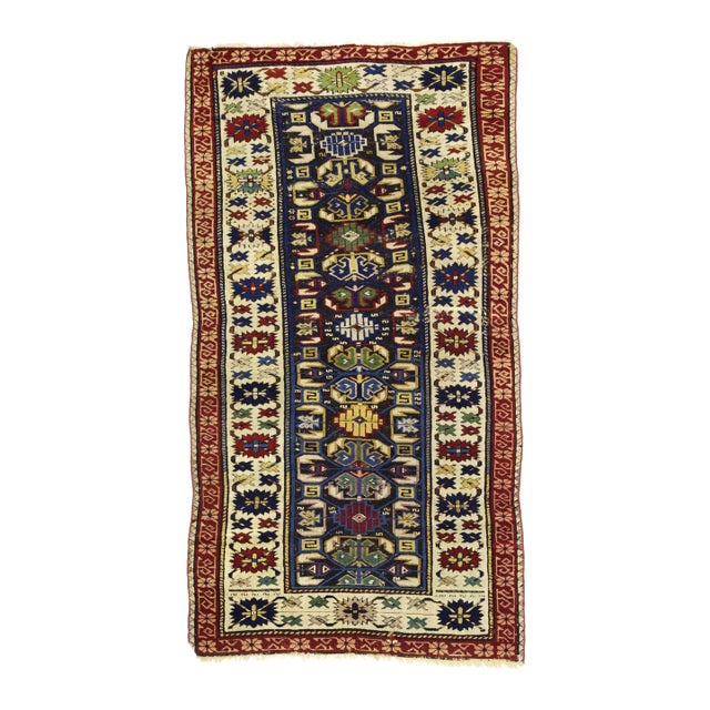 Antique Kuba Zehour Rug 2’11" X 5’5” For Sale