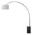 Iconic 95" Arc Floor Lamp - Black Nickel, Marble Base, Linen Shade For Sale
