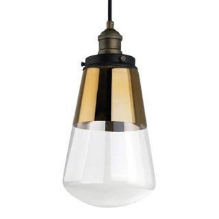 Sean Lavin By Visual Comfort Studio Waveform Mini-Pendant in Painted Aged Brass / Dark Weathered Zinc For Sale