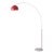 1960s Morelli Adjustable Floor Lamp - Mid Century Modern, Satin Nickel Finish, Crimson Red Half Dome Shade, White Marble Base For Sale