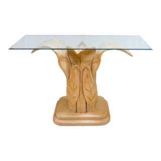 Vintage Regency Palm Leaf Console Table Attributed to Serge Roche For Sale