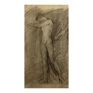 1930s Nathan Kredenser Male Nude Charcoal Drawing For Sale
