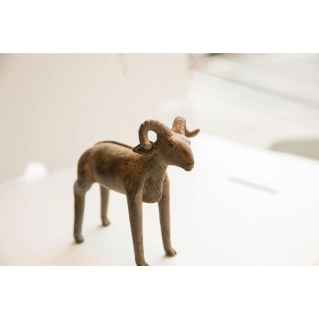 African Vintage African Ram Sculpture For Sale - Image 3 of 8